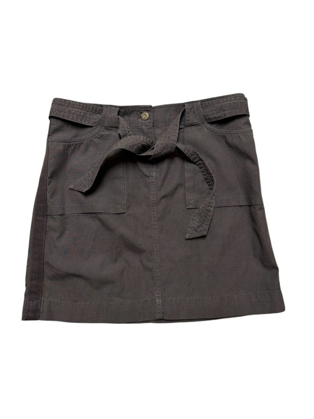 Crew Skirt Women 6 Brown Cotton Mini Belted Casual Utility